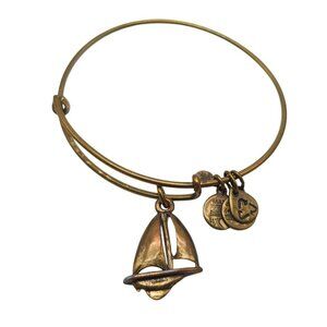 Alex and Ani Gold Tone Sailboat Charm Expandable Statement Bracelet